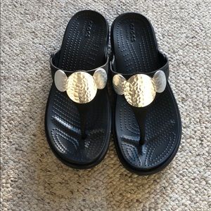 Croc sandals, never worn.